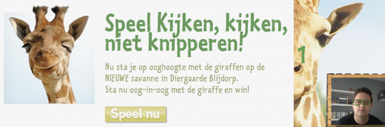 Diergaarde Blijdorp - Niet Knipperen Spel - Portfolio - Kayenta Flashdevelopment & Webdevelopment